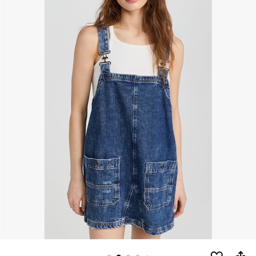 Free people Denim Overall Mini Dress